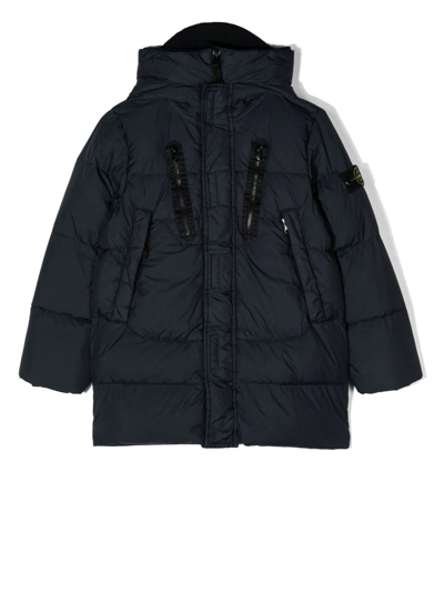 Stone Island Junior Kids' Feather-down Padded Jacket In Blue