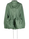 Wardrobe.nyc Drawstring-waist Parka Coat In Green