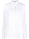 Jil Sander White Pointed Collar Shirt In White