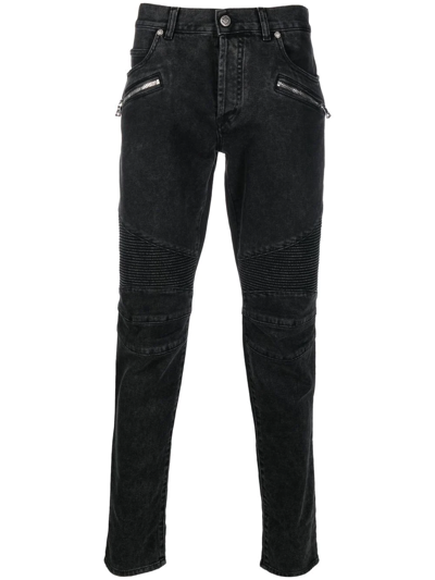 Balmain Low-rise Skinny Jeans In Black