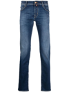 JACOB COHEN LIGHT-WASH SLIM-FIT JEANS