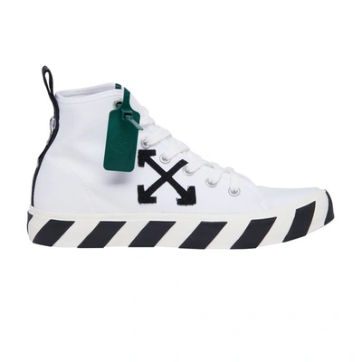 OFF-WHITE MID TOP VULCANIZED CANVAS SNEAKERS