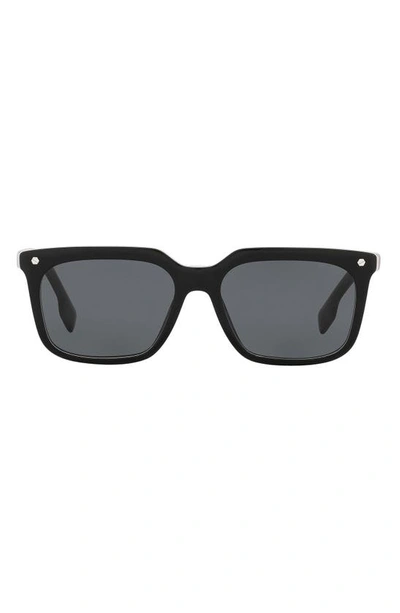 Burberry 56mm Square Sunglasses In Black_grey_classic