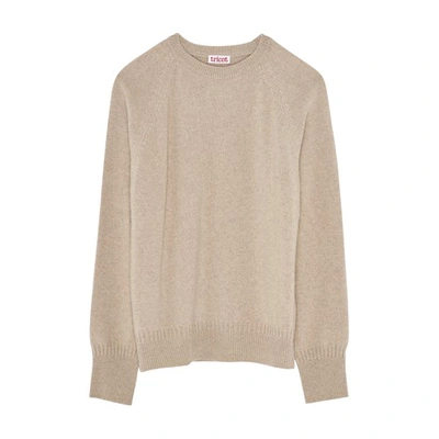 Tricot Recycled Cashmere Sweater In Sand