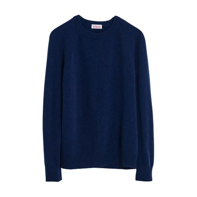 Tricot Recycled Cashmere Sweater In Navy