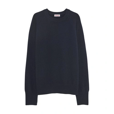 Tricot Recycled Cashmere Sweater In Dark Navy