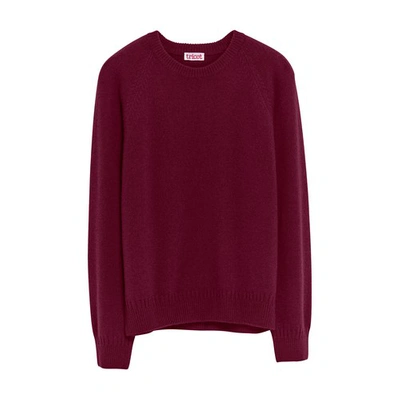 Tricot Recycled Cashmere Sweater In Wine