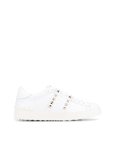 Valentino Garavani Rockstud-embellished Low-top Sneakers In White