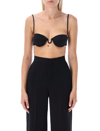 Stella Mccartney Wired Satin Bra Top In Black