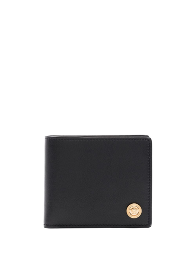 Versace Medusa Logo Bi-fold Wallet In Nero