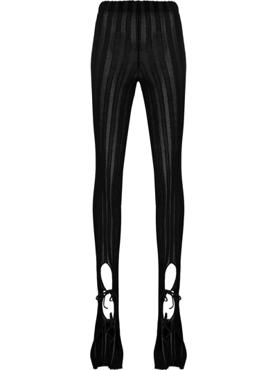 A. Roege Hove Metallic-threar Embellished Trousers In Black