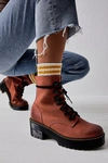 Dr. Martens' Dr. Martens Leona Platform Ankle Boots In Brick