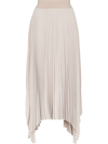 Joseph Fully Pleated Taupe Maxi Skirt With Handkerchief Hem In Neutrals