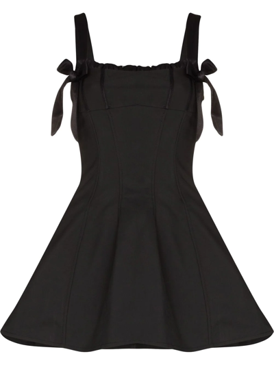 De La Vali Ibienca Black Corset Cotton Mini Dress