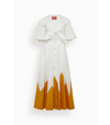 La Doublej Peek-a-boo Tie-front Cotton-poplin Dress In Multi