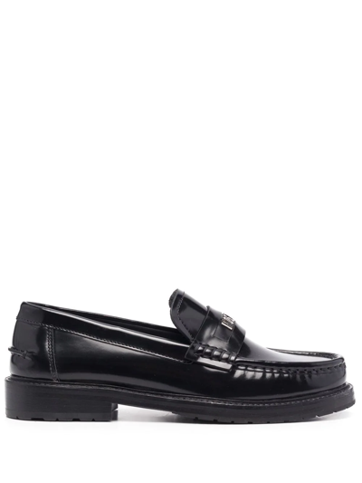 Moschino Logo-plaque Detail Loafers In Black