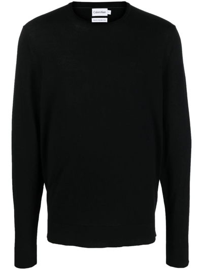 Calvin Klein Round-neck Knit Jumper In Black