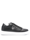 Philipp Plein Skull Plaque Low-top Sneakers In Black