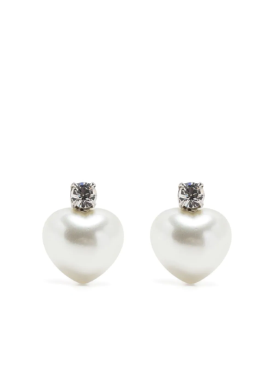 Simone Rocha Women's Pearl Heart Earrings In White