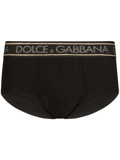 Dolce & Gabbana Logo-waist Jersey Briefs In Black