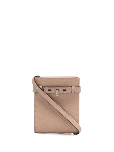 Valextra Grained-leather Shoulder Bag In Neutrals
