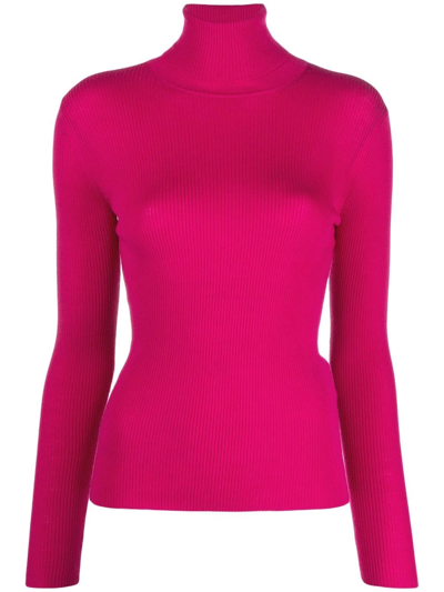 P.a.r.o.s.h Ribbed-knit Roll-neck Jumper In Pink