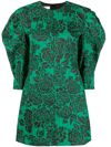 Philosophy Di Lorenzo Serafini Puff Sleeve Floral Mini Dress In Green