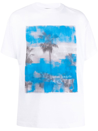 Palm Angels Graphic-print Cotton T-shirt In White
