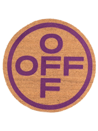 Off-white Off Circle Doormat In Brown