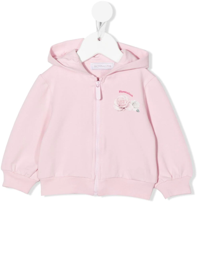 Monnalisa Babies' Girls Pink Cotton Disney Zip Up Top
