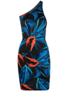 Louisa Ballou Blue Plunge Minidress In Blue