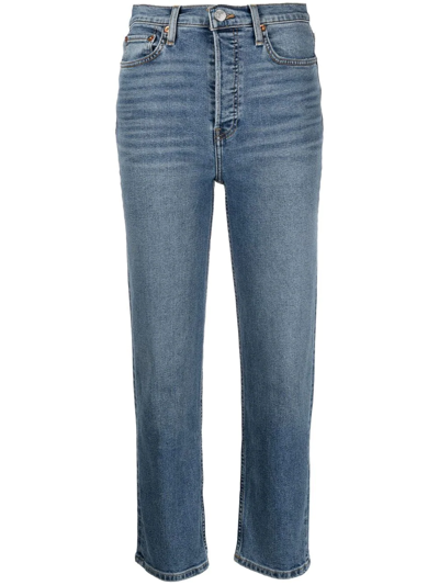 Re/done Light-wash Straight-leg Jeans In Blue