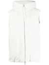 Jil Sander Hooded Gilet Jacket In White