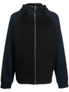Alexander Mcqueen Colour-block Zip-up Hoodie In Black