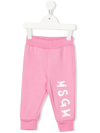 Msgm Logo-print Slip-on Track Pants In Pink