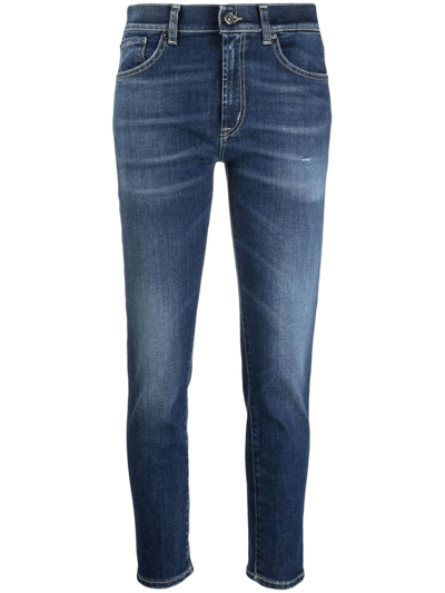 Dondup Bleach Wash Straight-leg Jeans In Blue