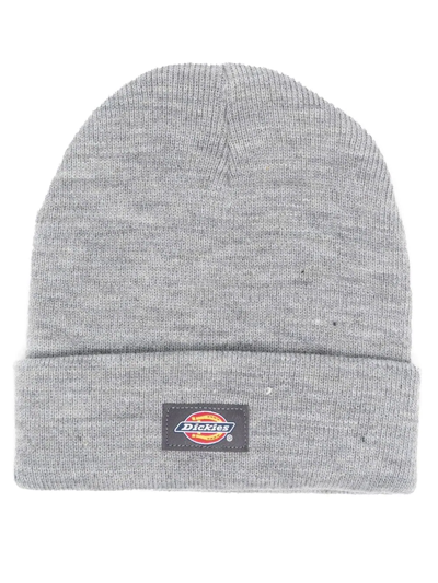 Dickies Logo-patch Melánge-effect Beanie In Grey