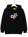 Off-white Logo-print Cotton Hoodie In Black