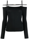 Jacquemus 'sierra' Black Long-sleeve Top With Logo Detail In Black