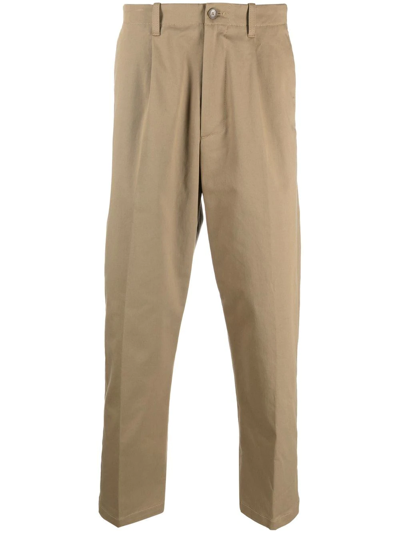 Etro Logo Straight-leg Trousers In Brown