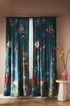 Nathalie Lete Velvet Curtain By  In Blue Size 50x63