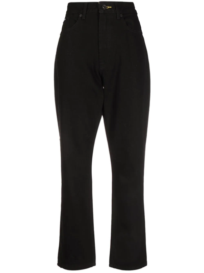 Dkny Broome Mid-rise Straight-leg Jeans In Black