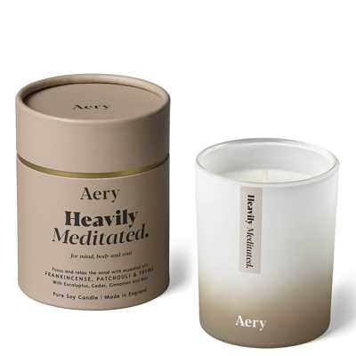 Aery Aromatherapy Candle - Heavily Meditated In Brown
