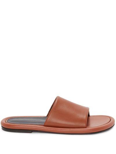 Jw Anderson Bumper Tube Leather Slide In Brown