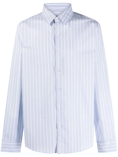 Michael Kors Striped Long-sleeve Shirt In Blau