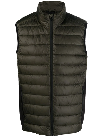 Calvin Klein Quilted-finish Zip-up Waistcoat In Blue