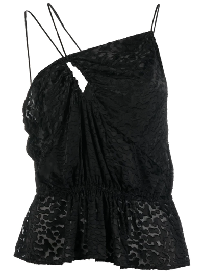Iro Asymmetric Leopard-print Vest In Black