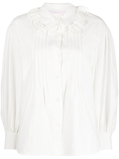 See By Chloé Lace-trim Button-up Shirt In Weiss