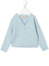 Gucci Baby Gg Felted Wool Cardigan In Blue