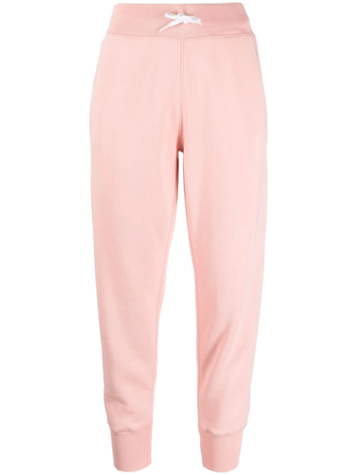 Polo Ralph Lauren Cropped Cotton-blend Jersey Sweatpants In Pink